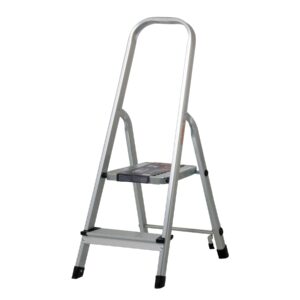 Escalera tubular 2 peldaños aluminio