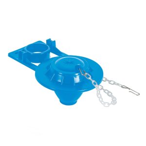 Sapo de 2" de PVC para WC azul con cadena plástica