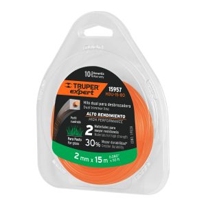 Rollo de hilo para desbrozadora 2 mm x 15 m Truper Expert