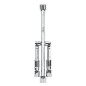 Llave de cruz 14" plegable pulida y cromada