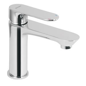 Monomando cromo cuello corto para lavabo