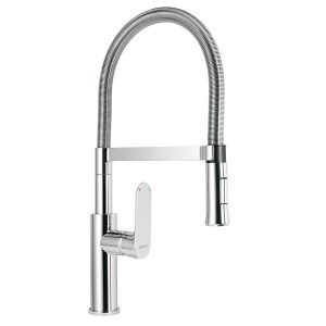 Monomando cromo nariz flexible para fregadero