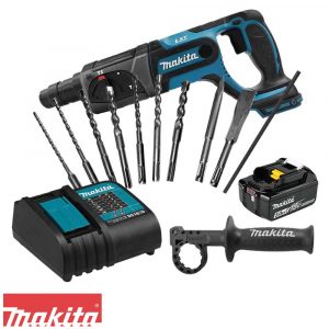 Combo Rotomartillo electro-neumatico SDS-Plus Aspiradora y Brocas Makita