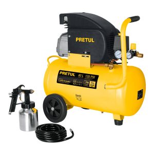 Kit, compresor 40 L manguera de PVC y pistola Pretul