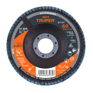 Disco 4-1/2" laminado grano 60 centro 7/8" Truper
