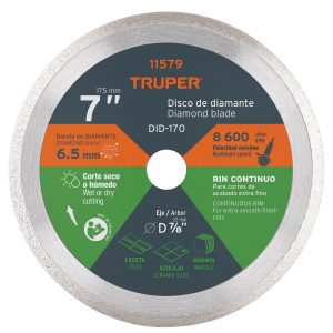 Disco de diamante de 7" x 2.2 mm rin continuo Truper