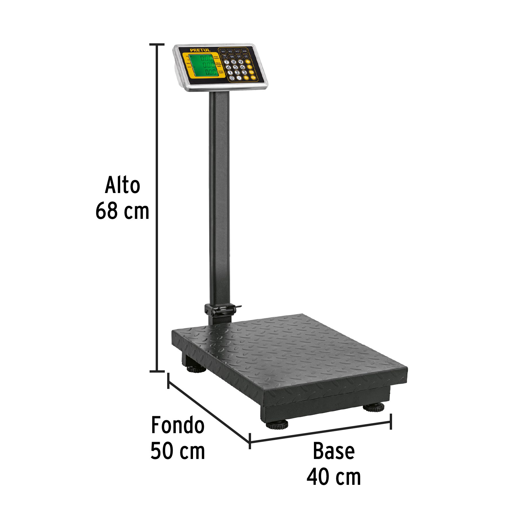 Báscula electrónica de plataforma plegable 440 lb Pretul - Imagen 4