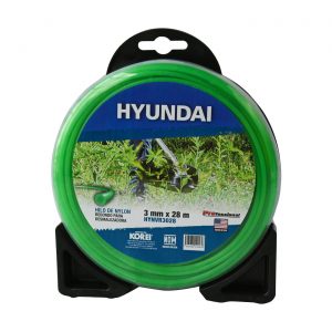 Hilo Nylon Redondo Color Verde Para Desmalezadora 3.0mm X 28m Marca Hyundai