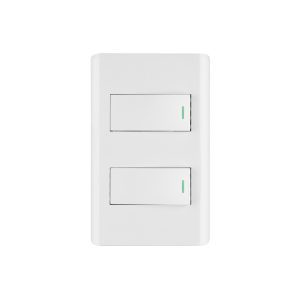 Placa armada blanca 1 interruptor y 1 de 3vías 1.5mód Lisboa