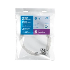 MANGUERA FLEXIBLE DE CAUCHO CON CUBIERTA DE PLÁSTICO PARA LAVADORA CON CODO 90° FOSET