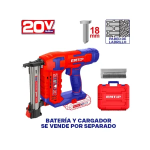 CLAVADORA PARA CONCRETO INALAMBRICA m3/4 PULG 20V LADRILLO LAMINA Y MADERA SIN BATERIA NI CARGADOR BARE TOOL. EMTOP