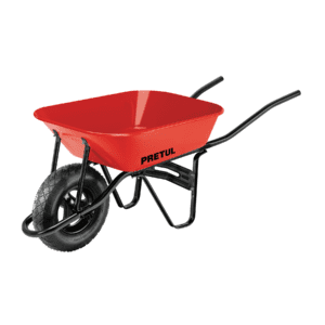 Carretilla 3.5 ft3 roja angosta Neumática tubular Pretul