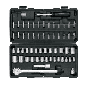 JUEGO DE 60 HERRAMIENTAS 1/4' Y 3/8' PARA MECANICO PRETUL