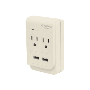 MULTICONTACTO 2 ENTRADAS CON 2 ENTRADAS USB ATERRIZADO Volteck