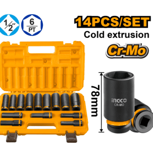 Set de 14 piezas copas de impacto profundidad 12 DR6PT INGCO INDUSTRIAL