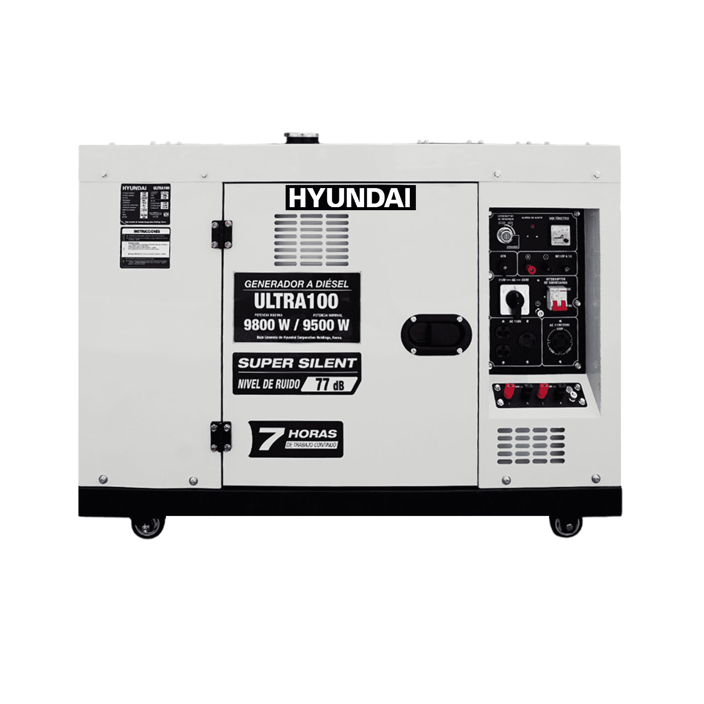 GENERADOR SILENCIOSO HYUNDAI C/MOT 17HP POTEN MAX 9.8 KW 110V/220V - Imagen 3