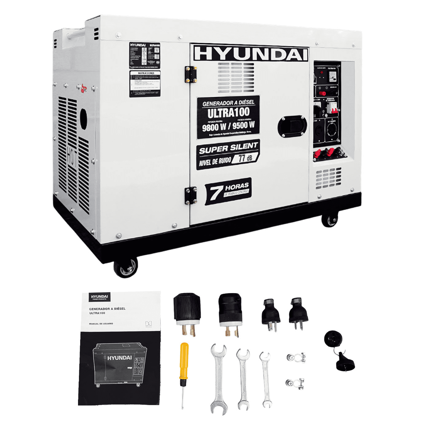 GENERADOR SILENCIOSO HYUNDAI C/MOT 17HP POTEN MAX 9.8 KW 110V/220V - Imagen 2