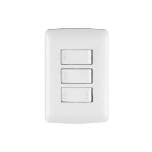 Placa armada 2 interruptores 1escalera blanco línea Italiana Volteck