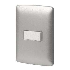 Placa armada 1 interruptor 1 escalera plata línea Italiana Volteck